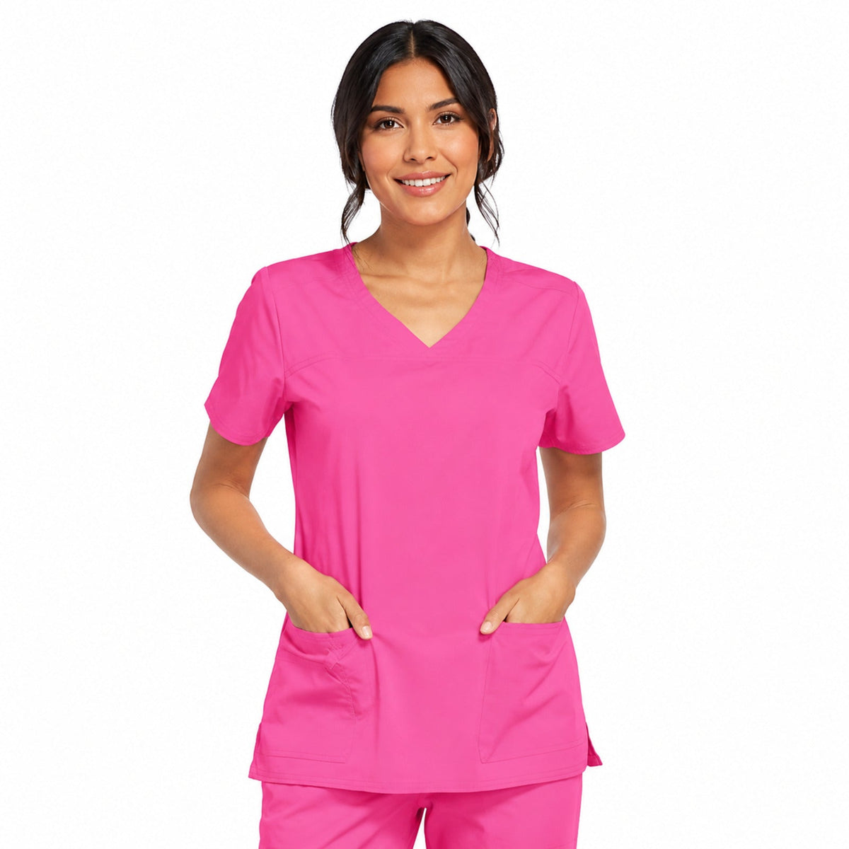 Filipina quirúrgica Cherokee 4727 para mujer color fiusha, vista frontal | color:fiusha
