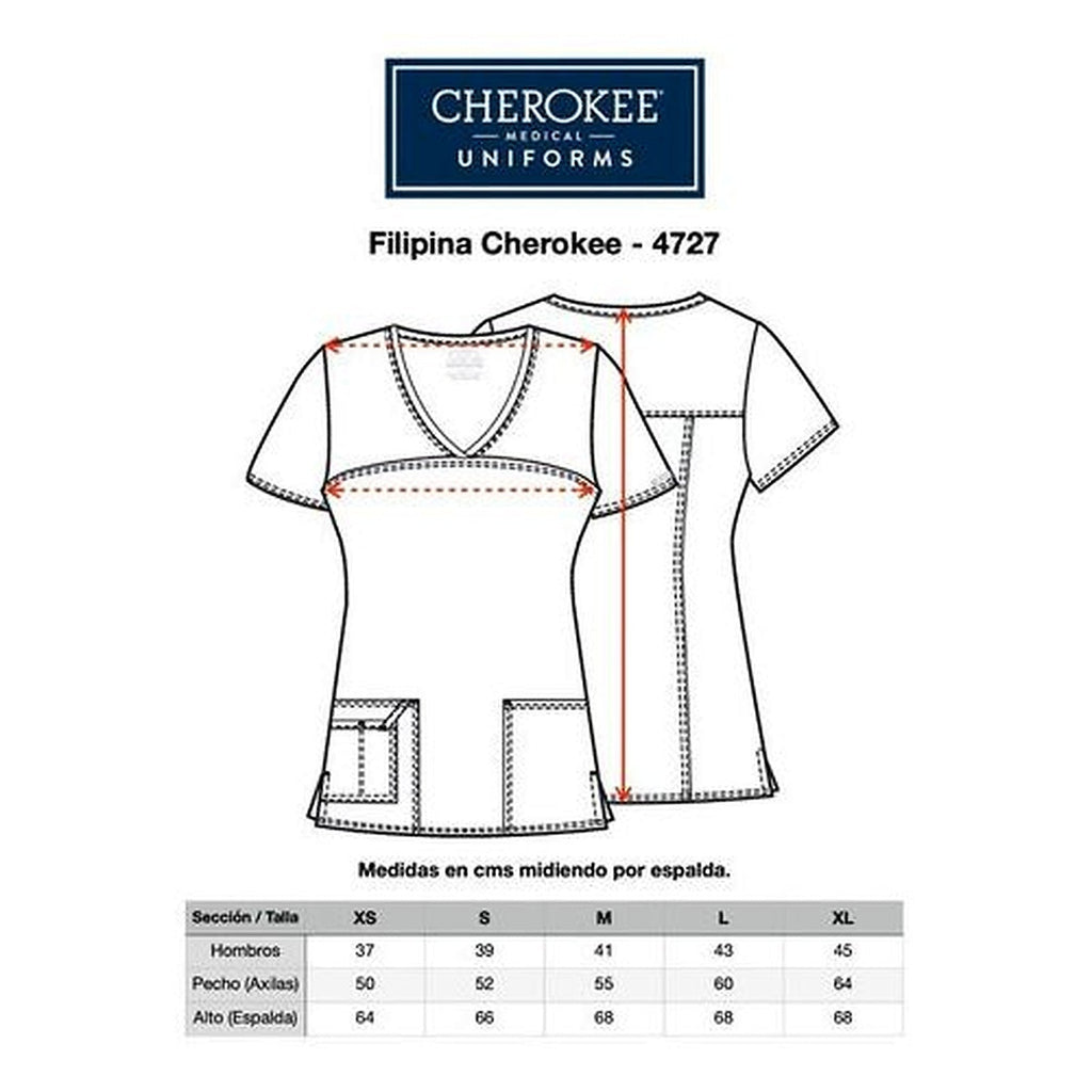 Filipina quirúrgica Cherokee 4727 para mujer color gris, guia medidas