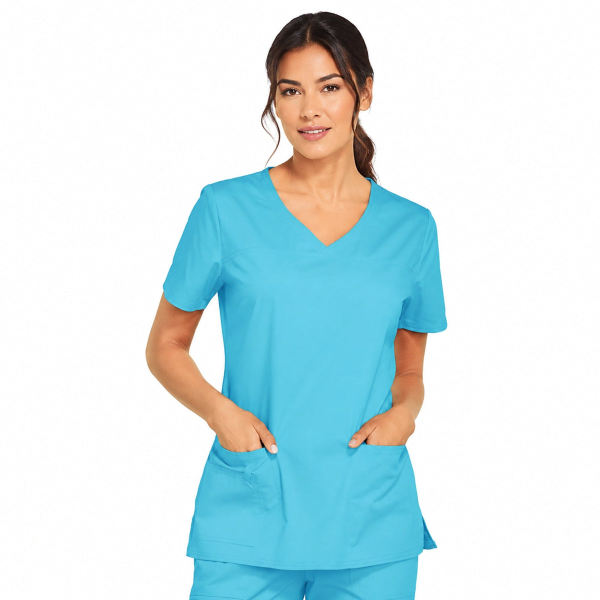 Filipina quirúrgica Cherokee 4727 para mujer color turquesa, vista frontal | color:turquesa