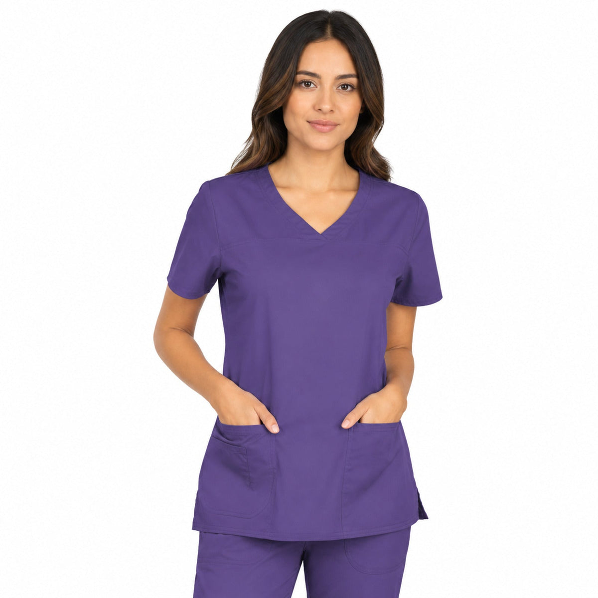Filipina quirúrgica Cherokee 4727 para mujer color uva, vista frontal | color:uva