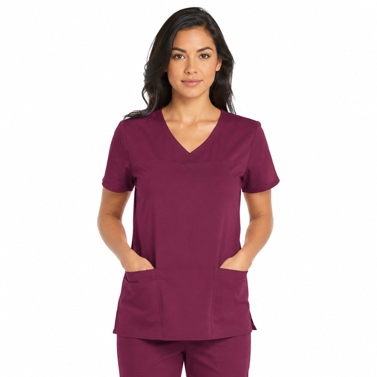 Filipina quirúrgica Cherokee 4727 para mujer color vino, vista frontal | color:vino