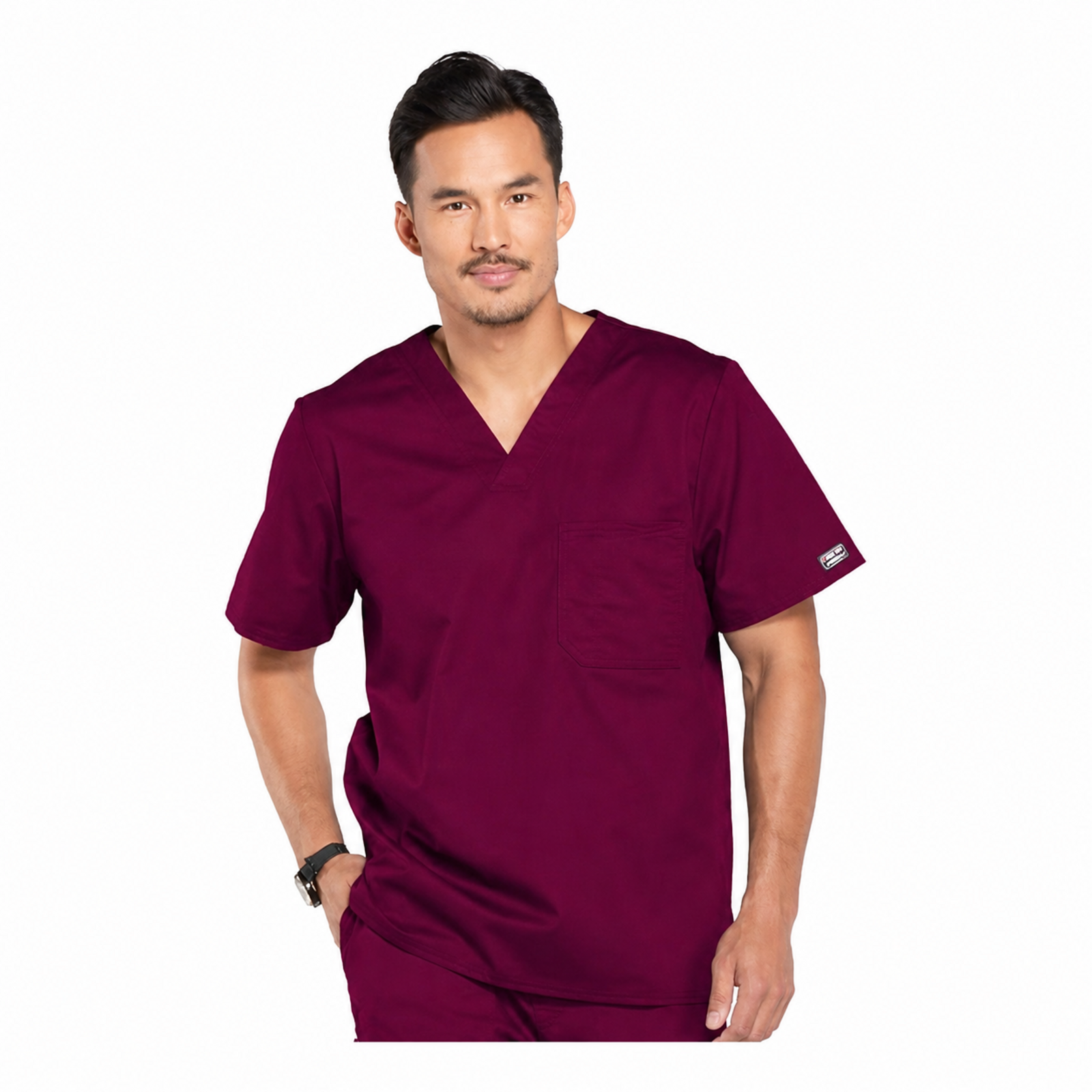 Filipina quirúrgica Cherokee 4743 WW Core Stretch para hombre color vino, vista 01 | color:vino