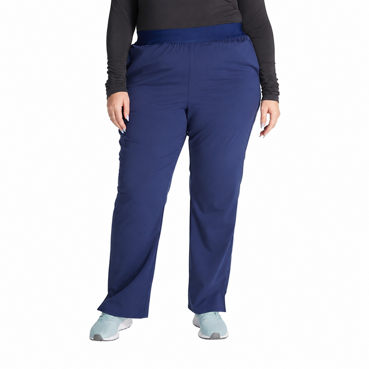 Pantalón quirúrgico Cherokee CK136A Atmos para mujer color Azul Marino, vista frontal | color:azul-marino