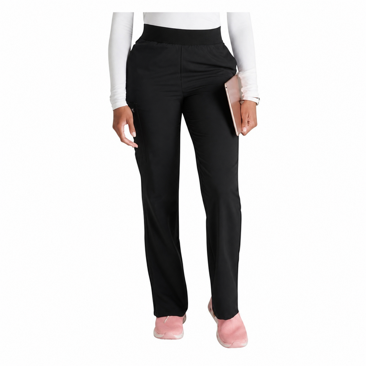 Pantalón quirúrgico Cherokee CK136A Atmos para mujer color Negro, vista frontal | color:negro