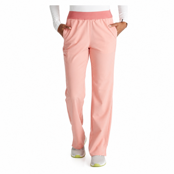 Pantalón quirúrgico Cherokee CK136A Atmos para mujer color Sugar Melon, vista frontal | color:sugar-melon