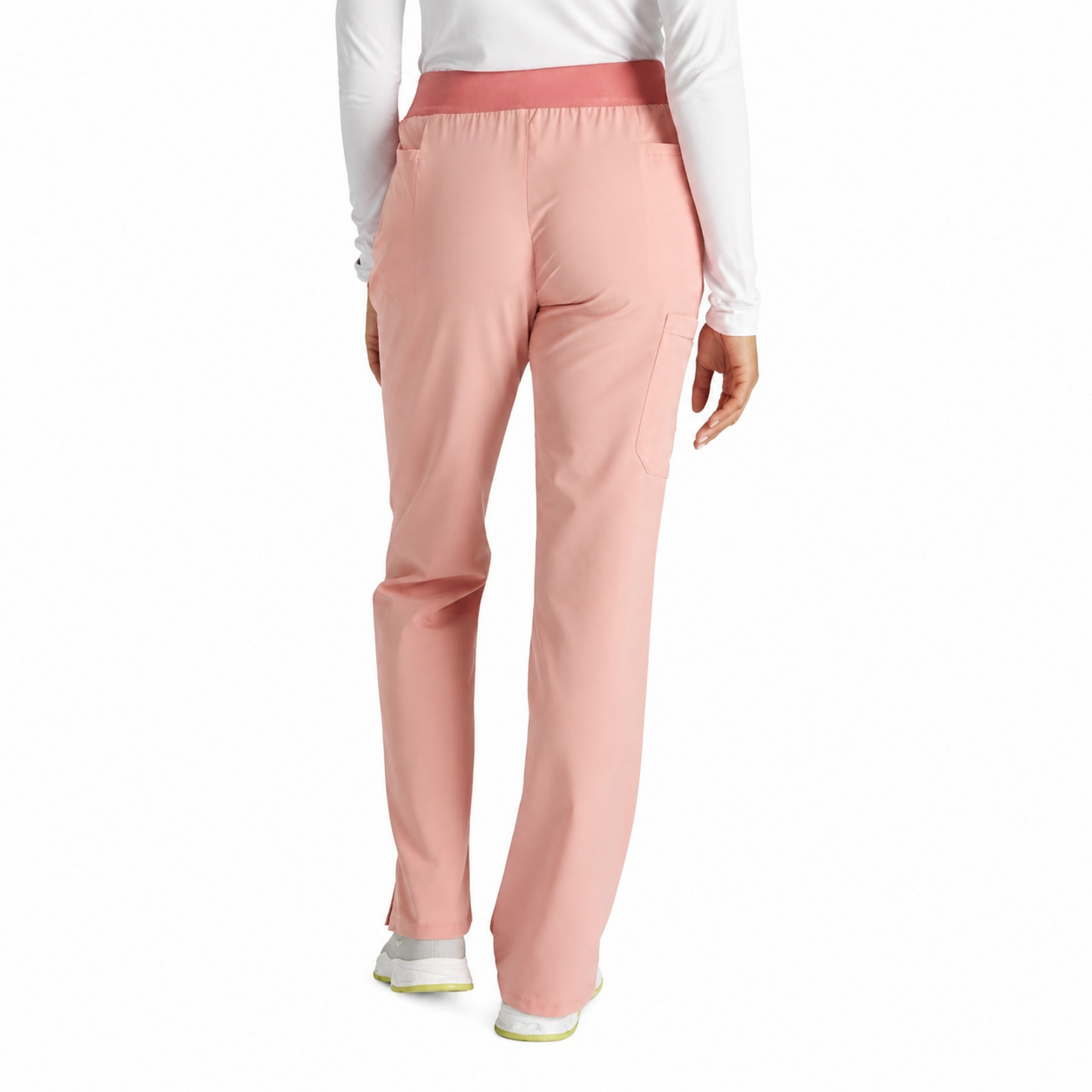 Pantalón quirúrgico Cherokee CK136A Atmos para mujer color Sugar Melon, vista posterior | color:sugar-melon