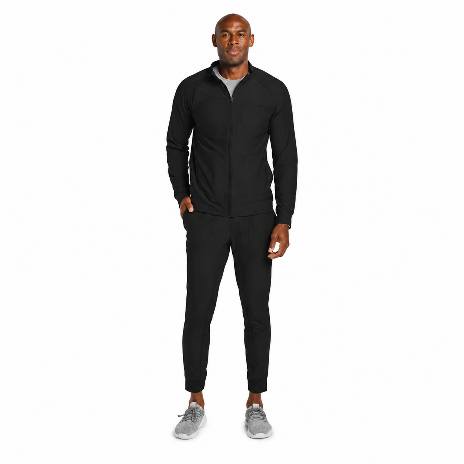 Chamarra médica Cherokee CK333 Workwear Revolution para hombre color Negra, cuerpo completo | color:negra
