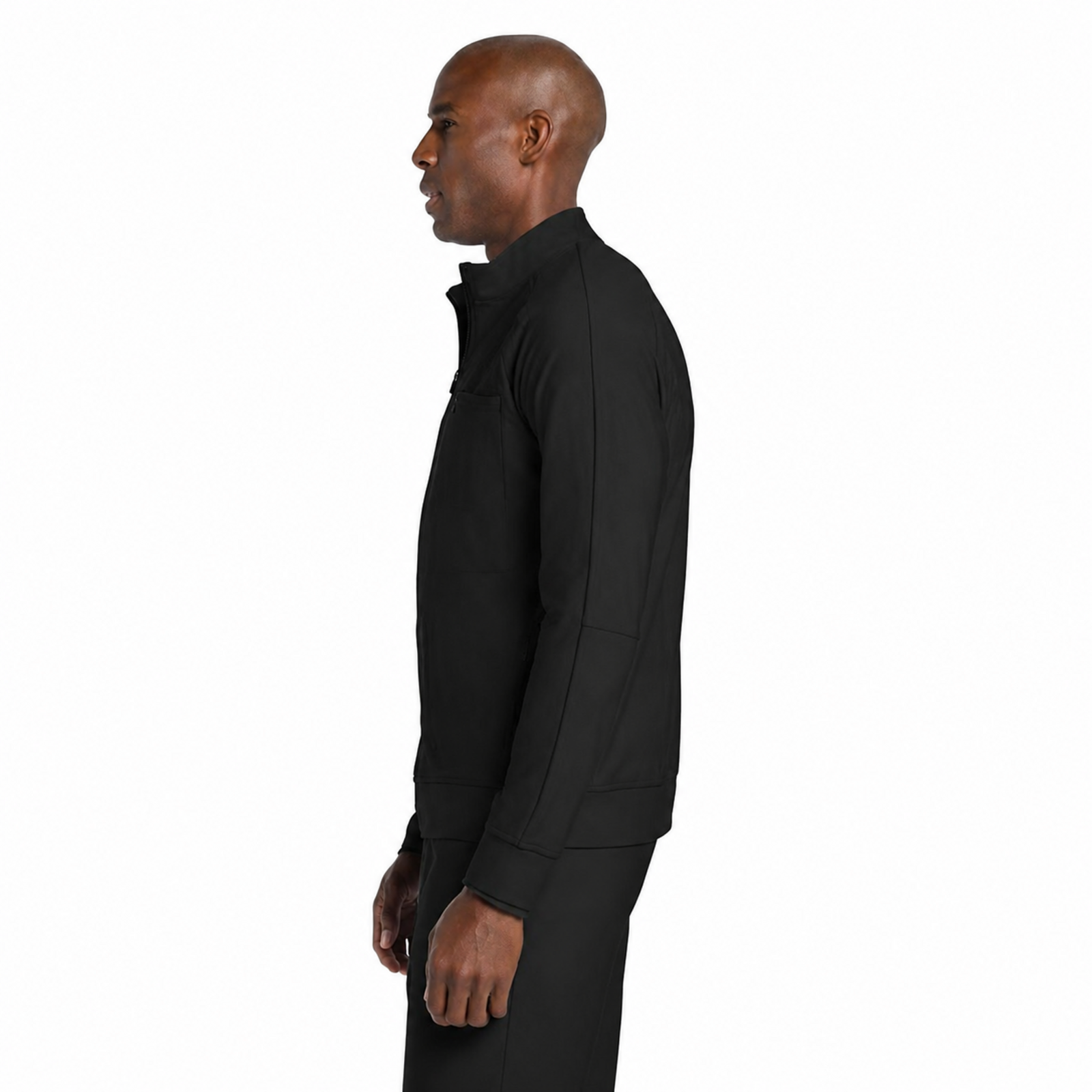 Chamarra médica Cherokee CK333 Workwear Revolution para hombre color Negra, vista lateral | color:negra