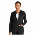 Chamarra médica Cherokee CK356A Atmos para mujer negra, vista frontal | color:negra