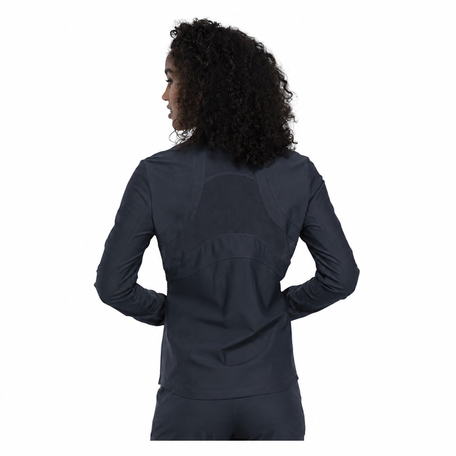 Cherokee CK390 chamarra médica mujer color gris Oxford, vista espalda | color:gris-oxford