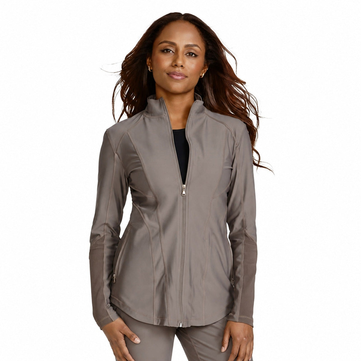 Cherokee CK390 chamarra médica mujer color Iron, vista frontal | color:iron
