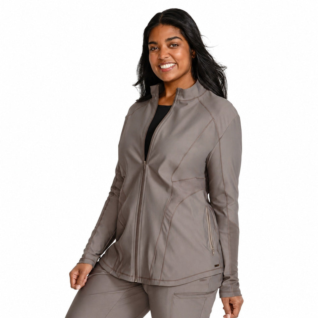 Cherokee CK390 chamarra médica mujer color Iron, vista lateral