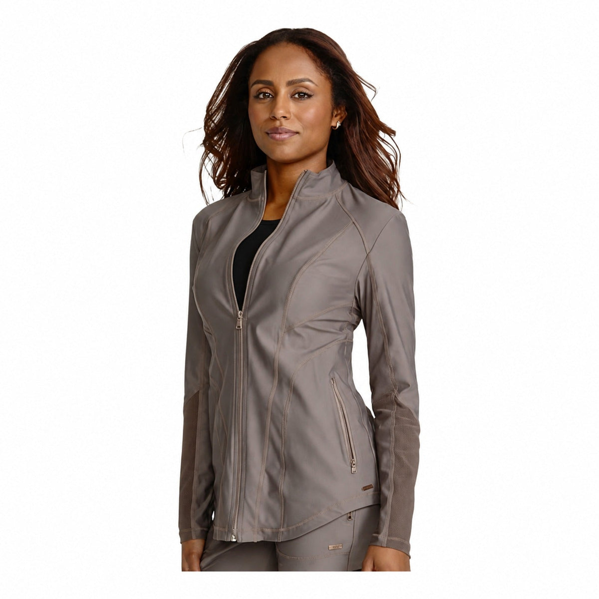 Cherokee CK390 chamarra médica mujer color Iron, vista tres cuartos | color:iron