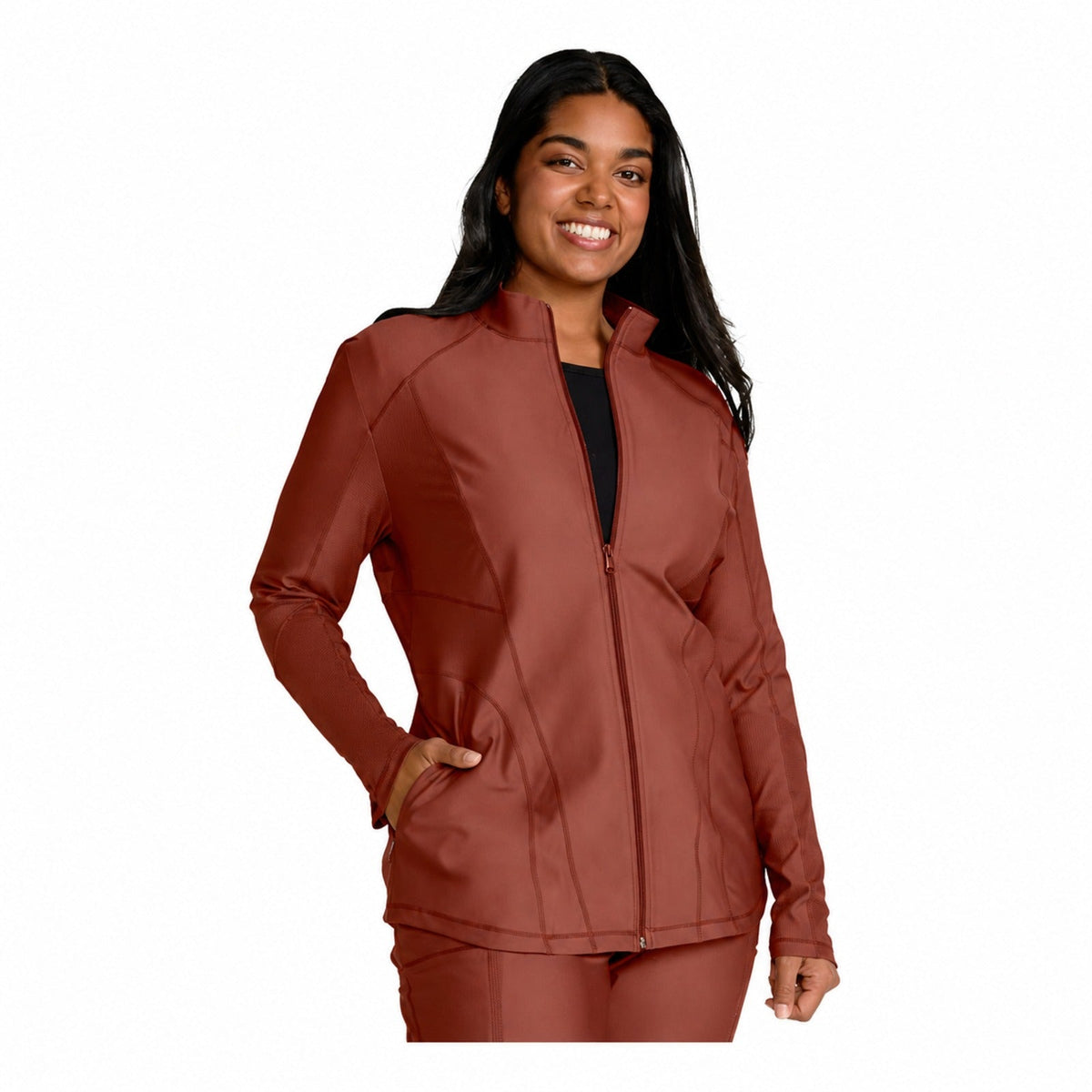 Cherokee CK390 chamarra médica mujer color Masala, vista frontal | color:masala