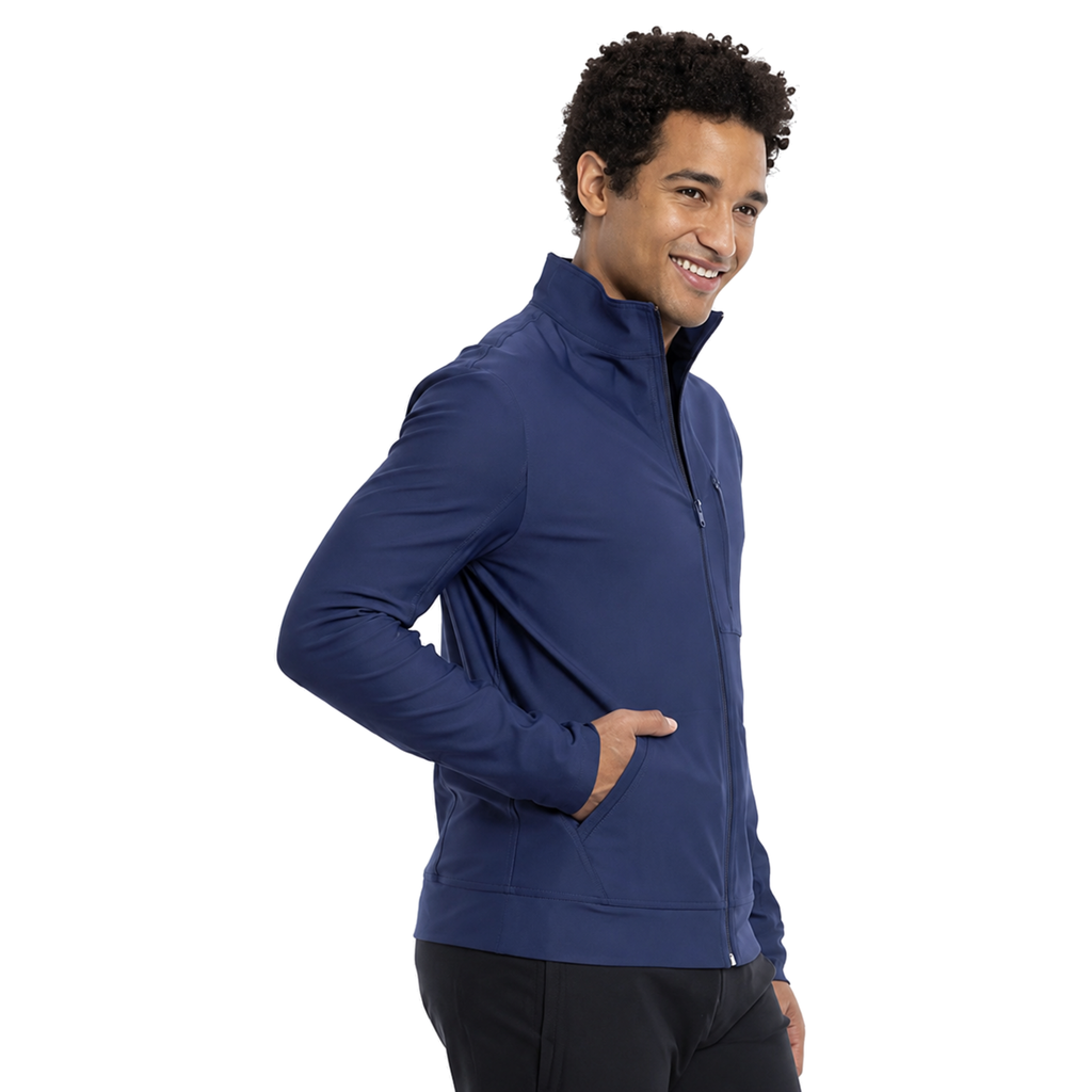 Chamarra médica Cherokee CK399 para hombre azul marino, vista de la prenda