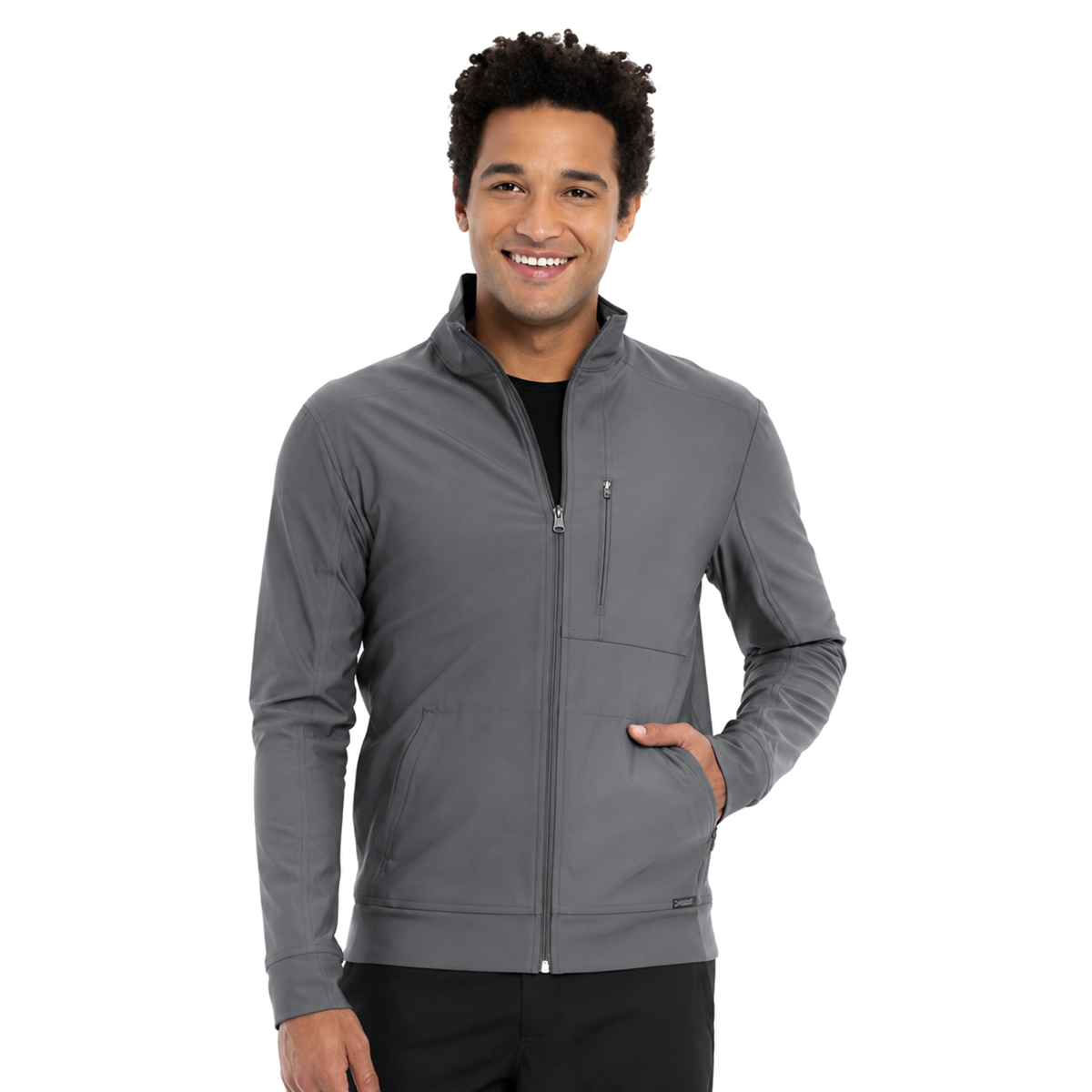 Chamarra médica Cherokee CK399 para hombre gris Oxford, vista de la prenda | color:gris-oxford