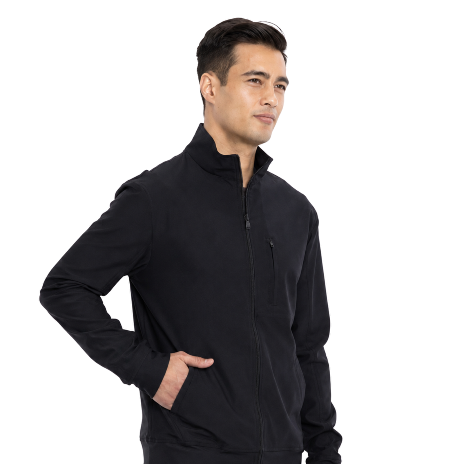 Chamarra médica Cherokee CK399 para hombre negra, vista de la prenda | color:negra
