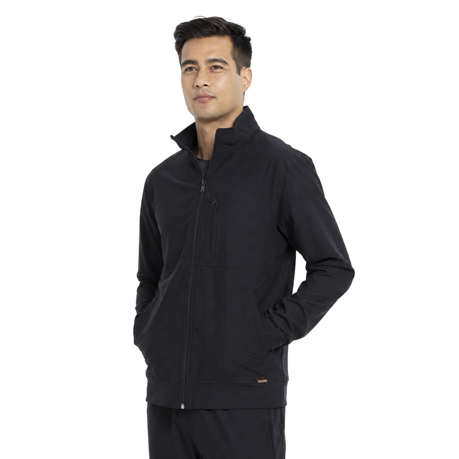 Chamarra médica Cherokee CK399 para hombre negra, vista de la prenda | color:negra