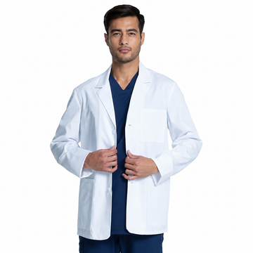 Bata corta médica Cherokee CK401 para hombre blanca, vista frontal | color:blanco