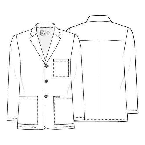 Bata corta médica Cherokee CK401 blanca en talla extra, vista de la prenda | color:wht-blanco