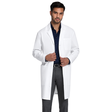 Bata larga médica Cherokee CK412 para hombre blanca, vista frontal | color:blanca
