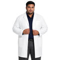 Bata larga médica Cherokee CK412 para hombre talla extra blanca, vista frontal | color:blanca