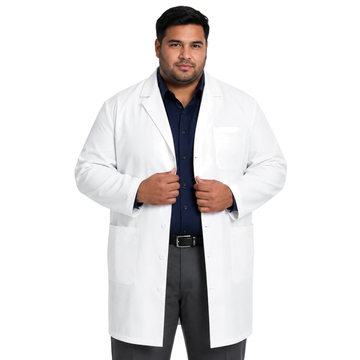 Bata larga médica Cherokee CK412 para hombre talla extra blanca, vista frontal | color:blanca