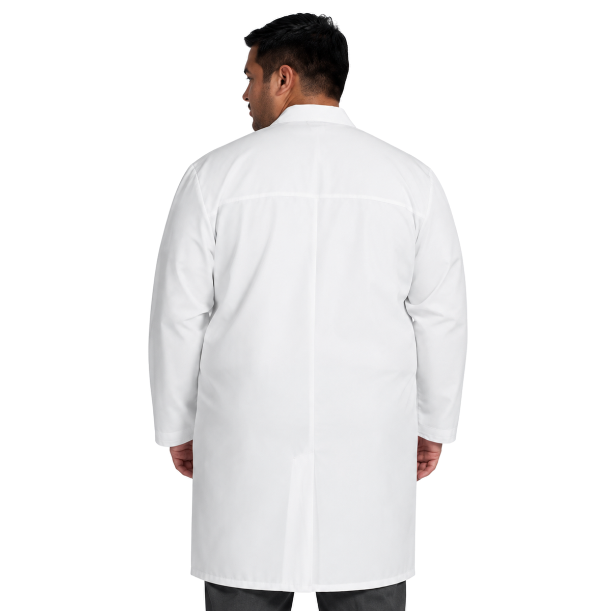 Bata larga médica Cherokee CK412 para hombre talla extra blanca, vista posterior | color:blanca