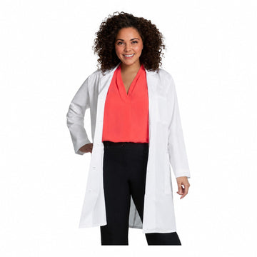Bata médica Cherokee CK421 para mujer color blanco, vista frontal | color:blanco
