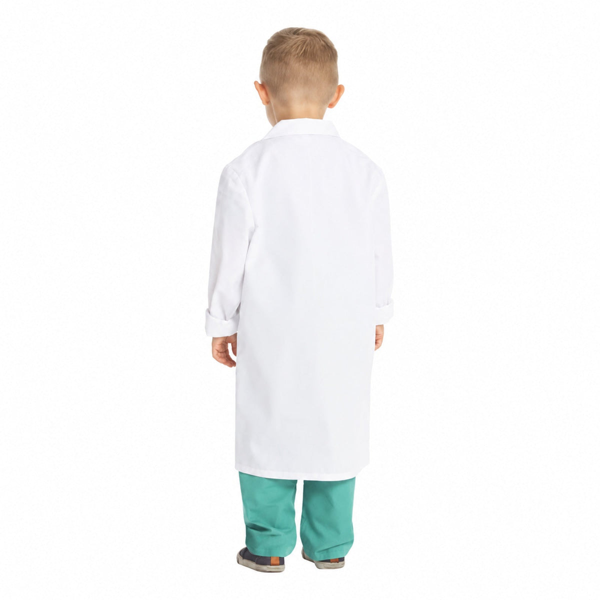 Bata médica Cherokee CK430 para niño color blanco, vista posterior | color:blanco