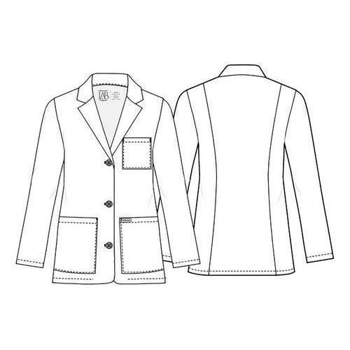Saco bata corta médica Cherokee CK451 blanco para mujer en talla extra, vista 5 de la prenda | color:wht-blanco