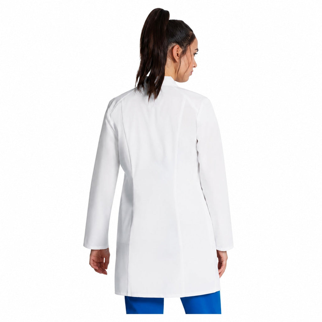 Bata médica Cherokee CK452 para mujer color blanco, vista posterior