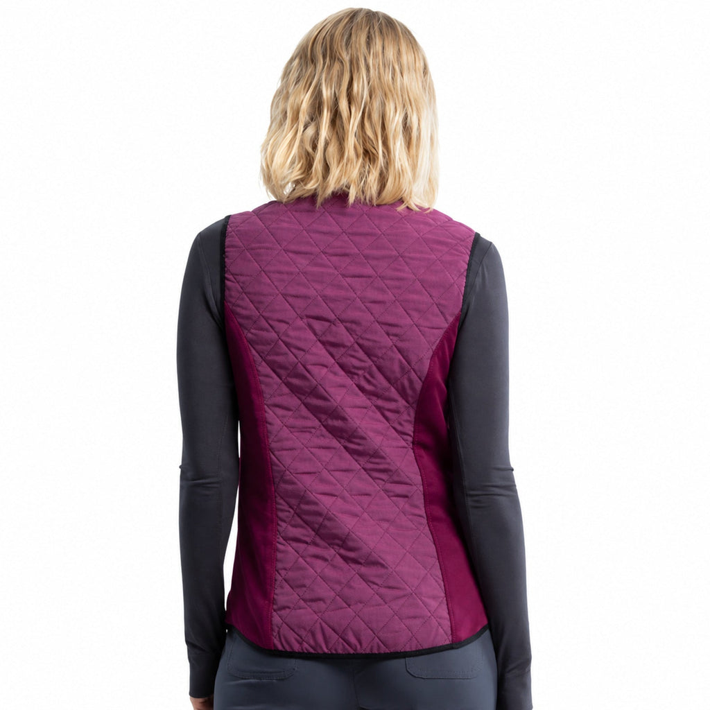 Chaleco médico reversible Cherokee CK530 para mujer en Vino con Negro, vista 6 de la prenda