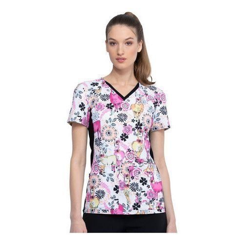 Filipina quirúrgica estampada Cherokee CK636 blanca para mujer, vista 1 de la prenda | color:lvlm-blanca