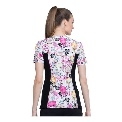 Filipina quirúrgica estampada Cherokee CK636 blanca para mujer, vista 4 de la prenda | color:lvlm-blanca