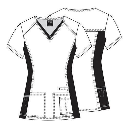 Filipina quirúrgica estampada Cherokee CK636 blanca para mujer, vista 5 de la prenda