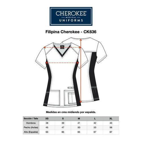 Filipina quirúrgica estampada Cherokee CK636 blanca para mujer, vista 6 de la prenda | color:lvlm-blanca