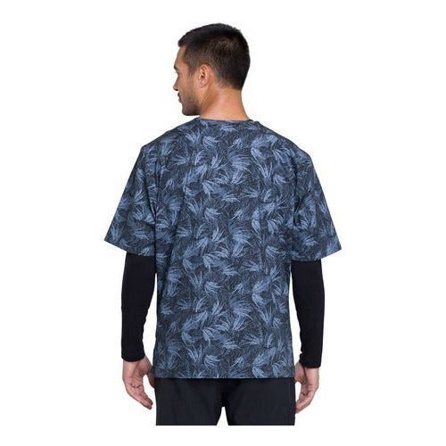 filipina quirurgica estampada Cherokee CK675 para hombre gris Oxford, detalle del diseño