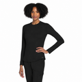 Blusa médica de manga larga Cherokee CK773 para mujer color Negro, vista frontal | color:negro