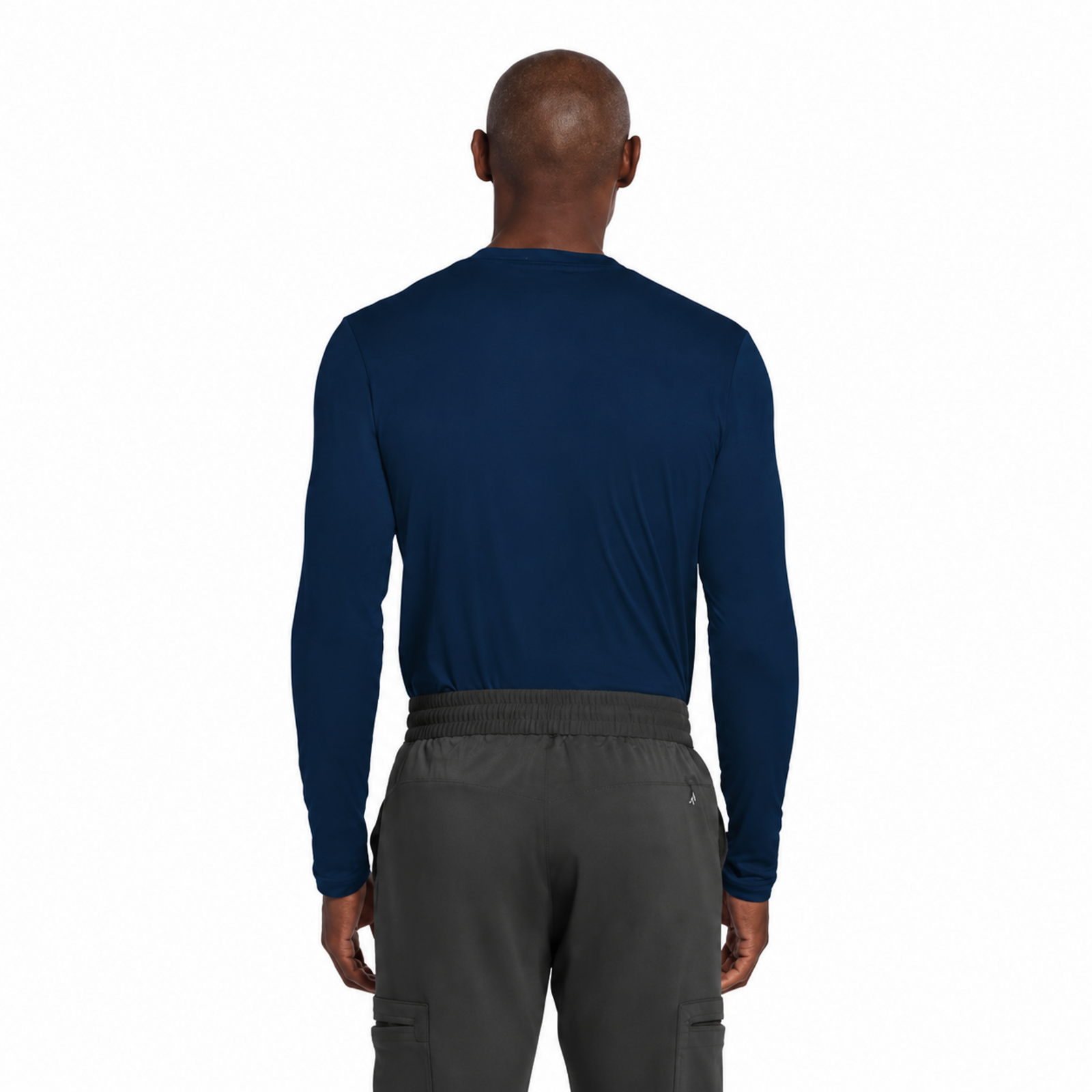 Playera médica de manga larga Cherokee CK807 para hombre color Azul Marino, vista posterior | color:azul-marino