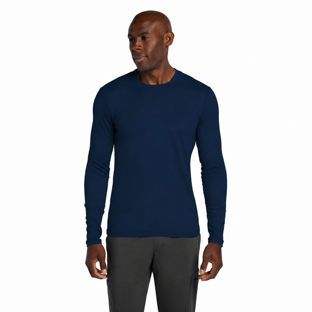 Playera médica de manga larga Cherokee CK807 para hombre color Azul Marino, vista frontal