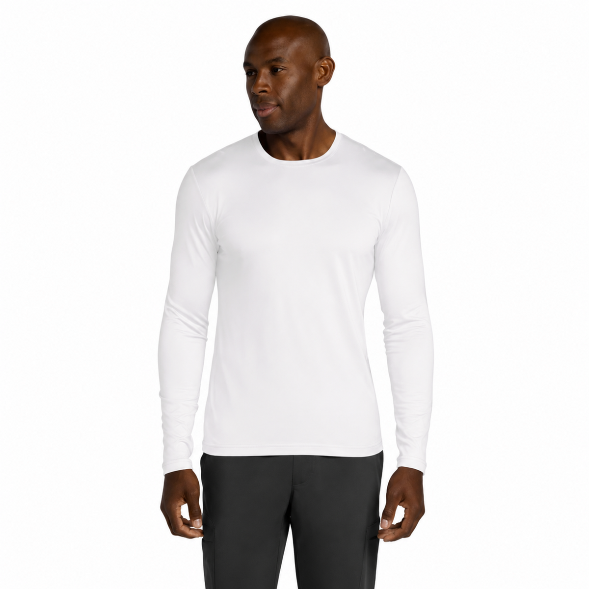 Playera médica de manga larga Cherokee CK807 para hombre color Blanco, vista frontal | color:blanco