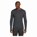 Playera médica de manga larga Cherokee CK807 para hombre color Gris Oxford, vista frontal | color:gris-oxford