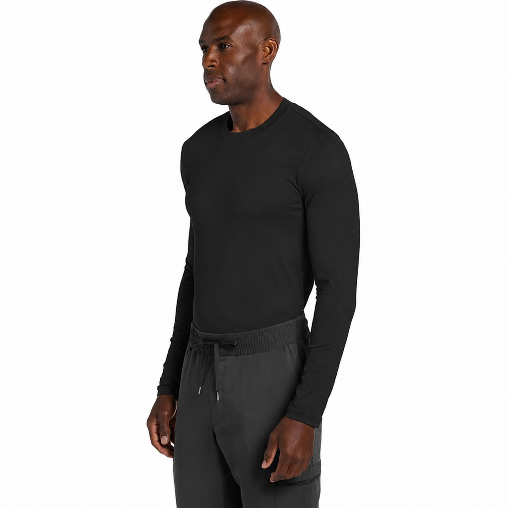 Playera médica de manga larga Cherokee CK807 para hombre color Negro, vista posterior