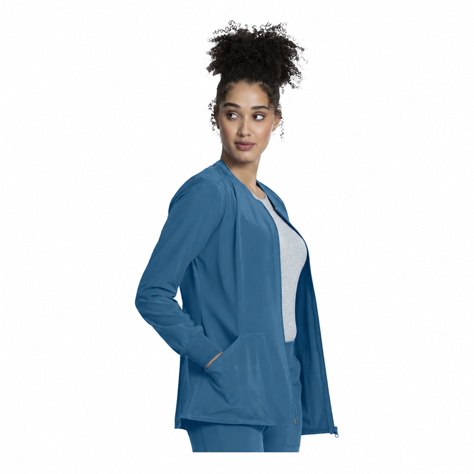 Chamarra médica Cherokee CKA384 Allura para mujer azul Caribe, vista 2 de la prenda | color:azul-caribe