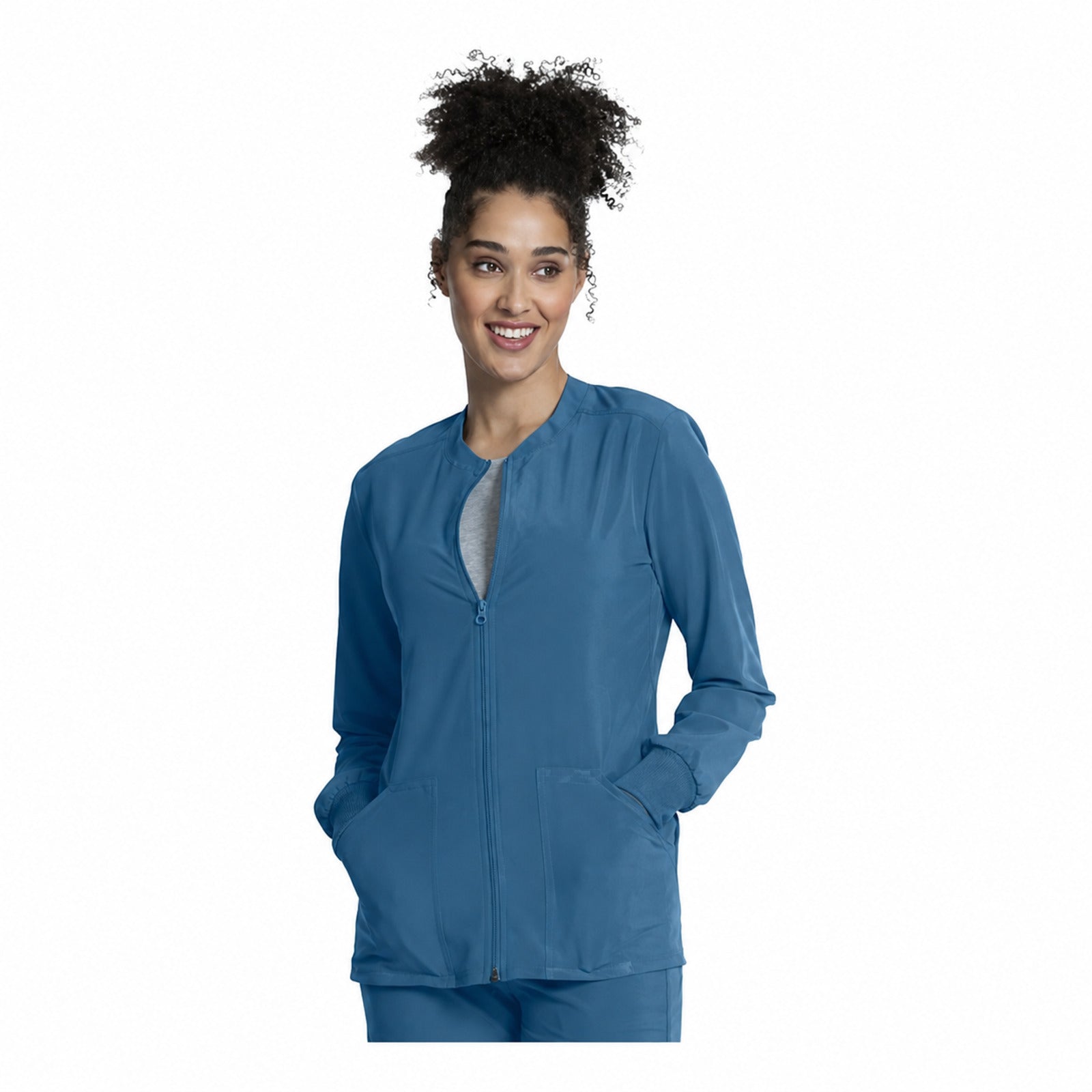 Chamarra médica Cherokee CKA384 Allura para mujer azul Caribe, vista 4 de la prenda | color:azul-caribe