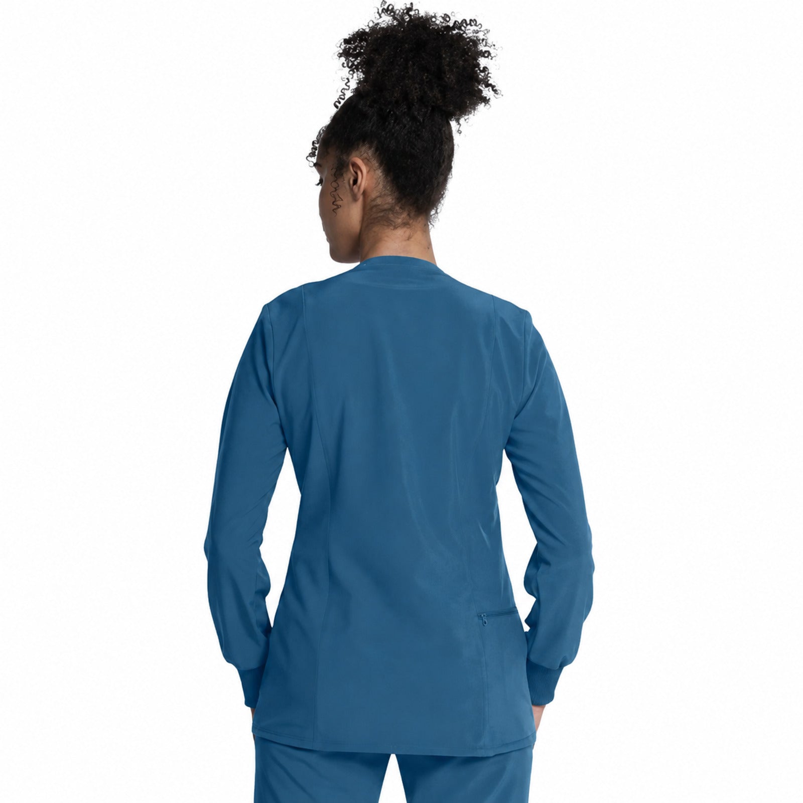 Chamarra médica Cherokee CKA384 Allura para mujer azul Caribe, vista 5 de la prenda | color:azul-caribe