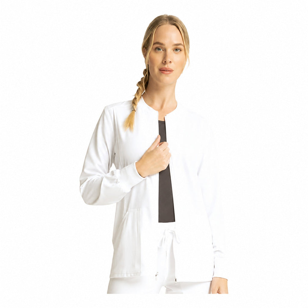 Chamarra médica Cherokee CKA384 Allura para mujer blanca, vista 1 de la prenda
