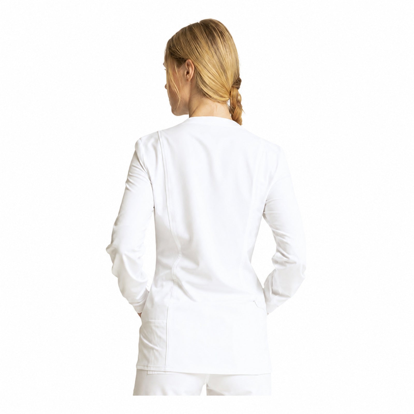 Chamarra médica Cherokee CKA384 Allura para mujer blanca, vista 5 de la prenda | color:blanco
