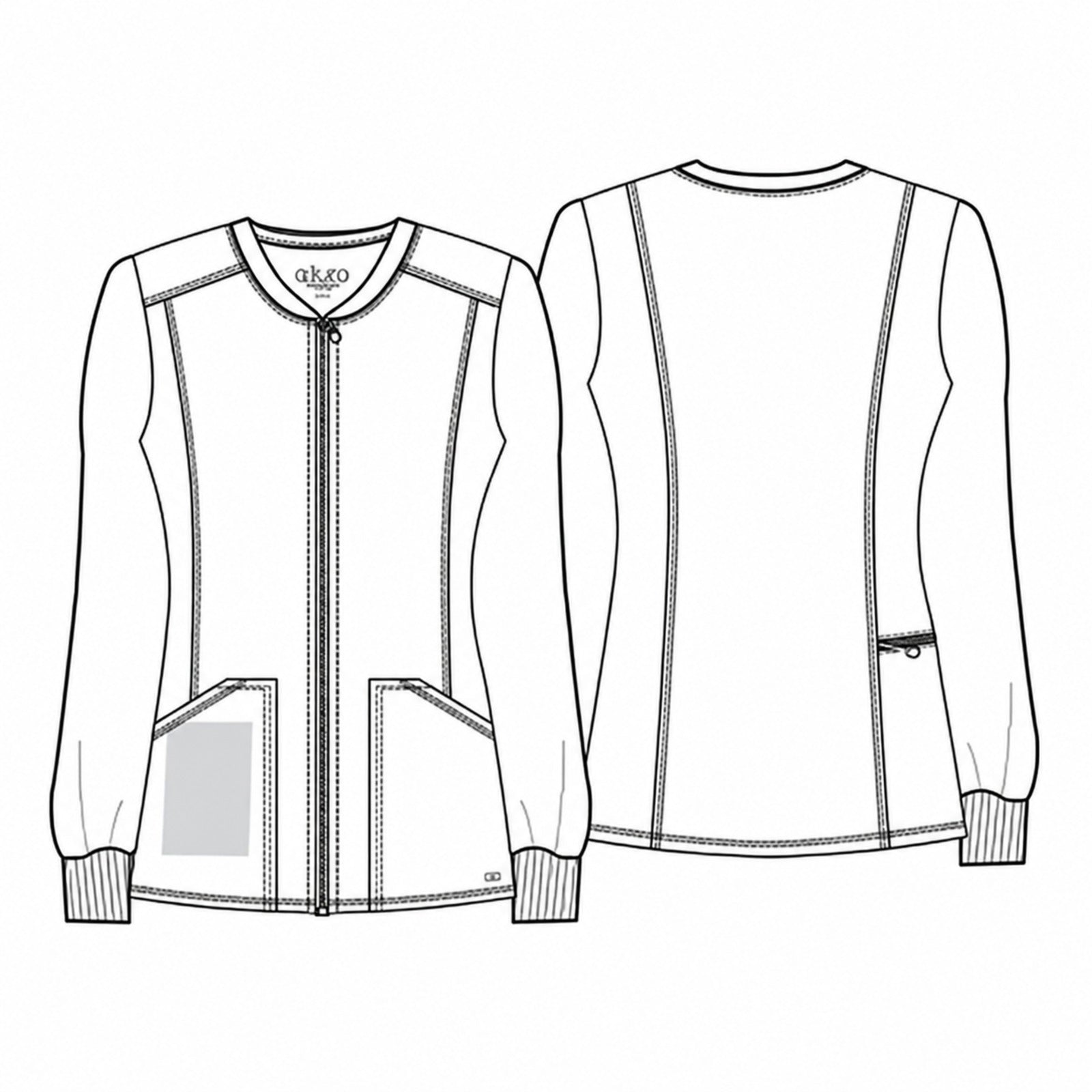 Chamarra médica Cherokee CKA384 Allura para mujer blanca, vista 6 de la prenda | color:blanco